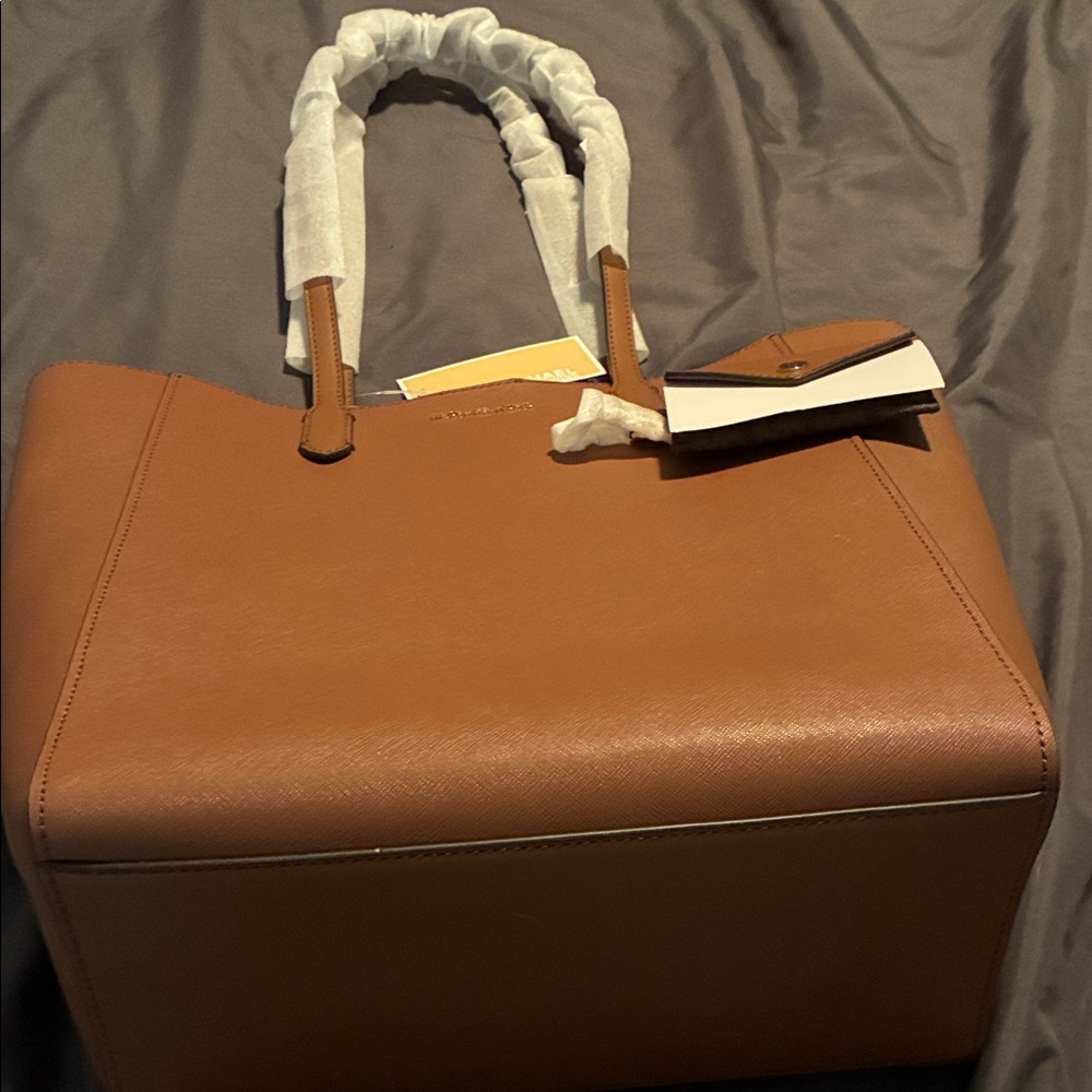 Michael Kors Brown Leather Structured Tote